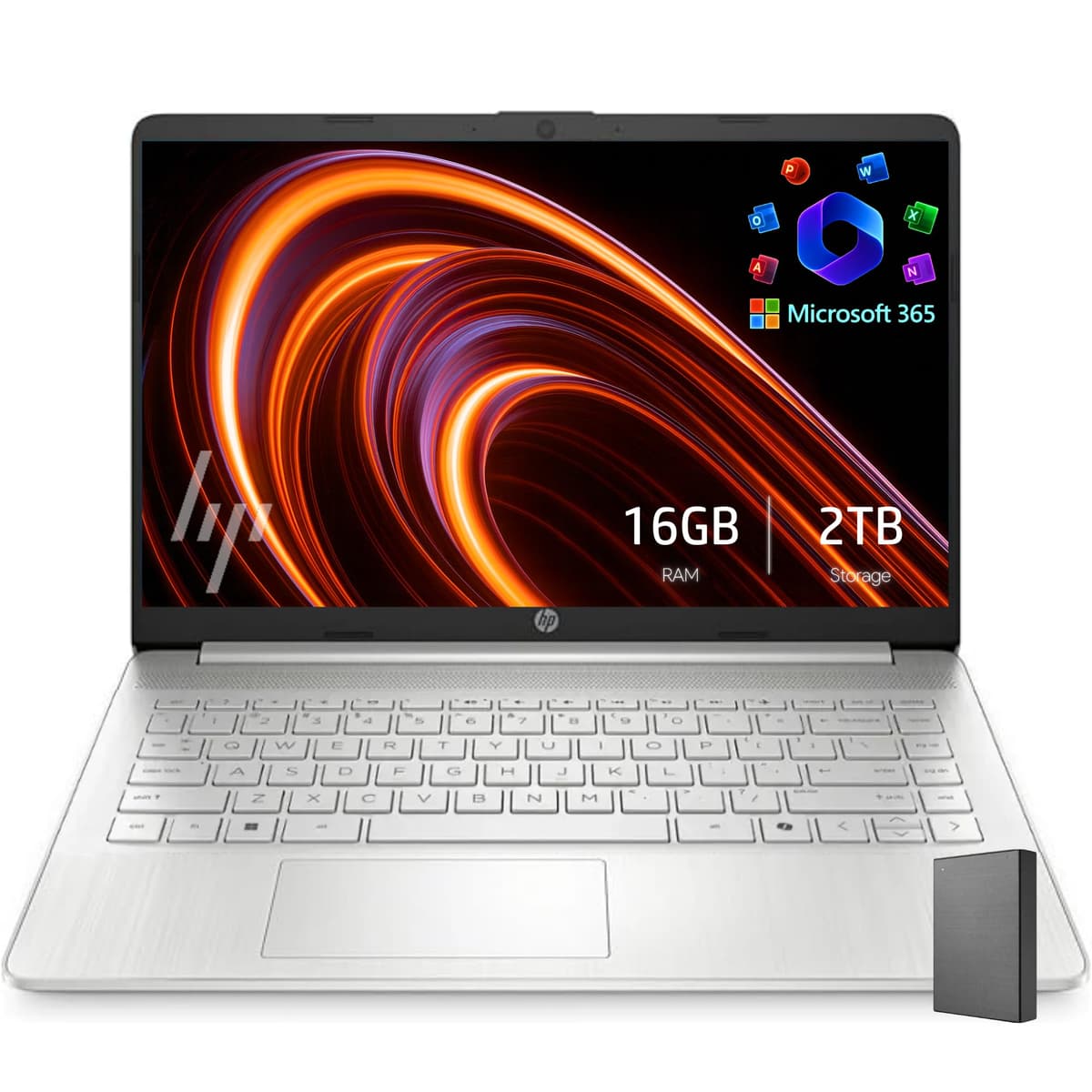 HP ProEdg Laptop con Office 365 gratis • 16 GB RAM • 2 TB de almacenamiento (1 TB en la nube con 512 GB SSD y 512 GB de almacenamiento externo) • Procesador Intel potente • Ultra silencioso • Wi-Fi 6 • Win11 sin mouse 2035I3