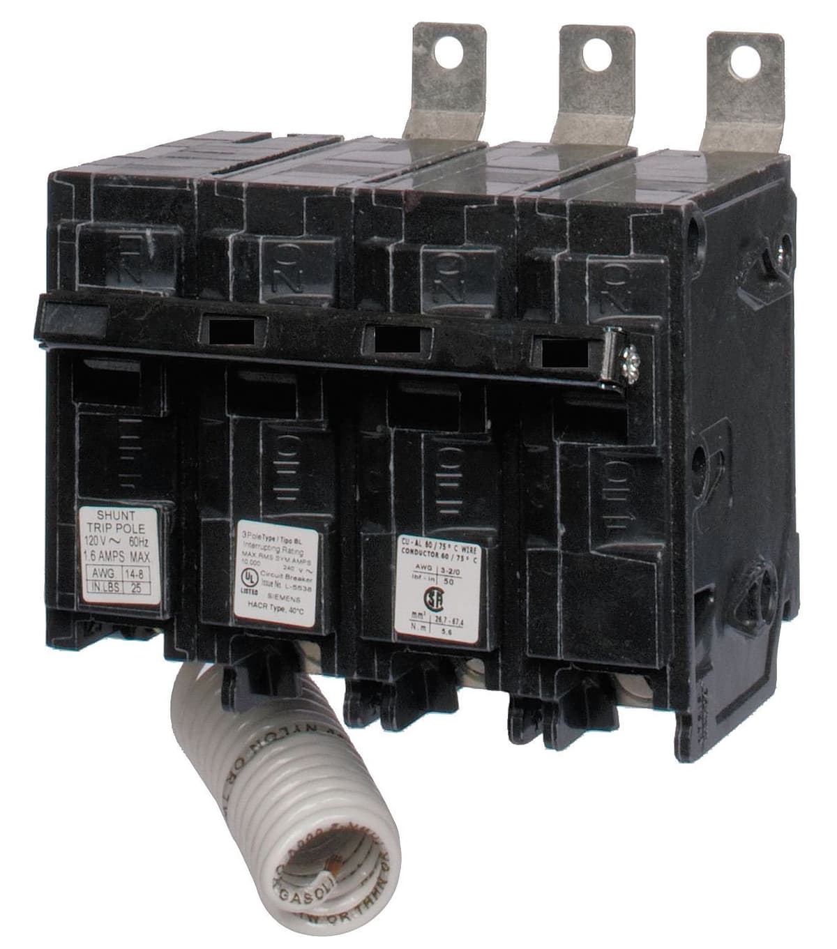 Siemens B320HH00S01 interruptor automático 3 polos 20A Shunt Trip
