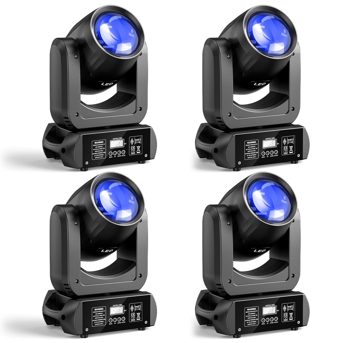 4-Pack U`King 150W Moving Head Lights - Mini Beam DJ para Eventos ZQ02341US