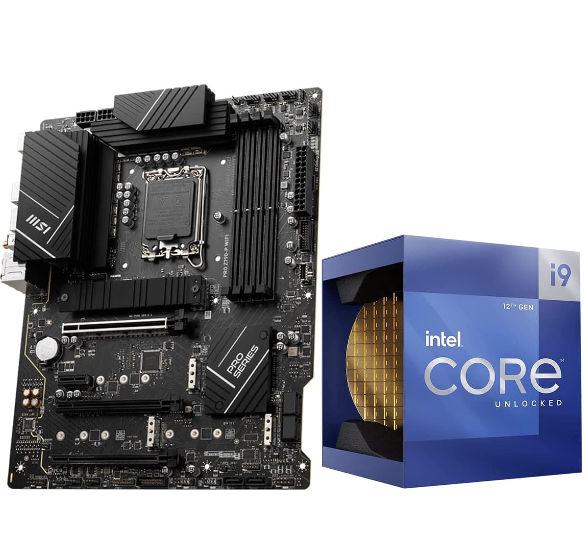 Centro Micro INLAND Procesador de Escritorio Intel Core i9-12900K 16 Núcleos hasta 5.2 GHz Desbloqueado LGA 1700 con Gráficos Integrados más Placa Madre MSI PRO Z790-P WiFi DDR5 ProSeries 12900KPROZ790PWFD5