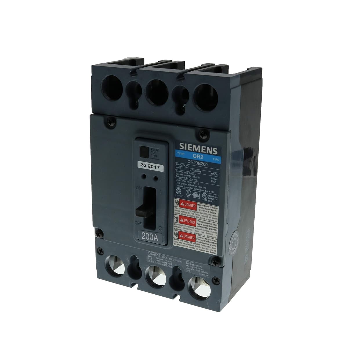 Siemens Interruptor Automático Tipo QR 3-Polo 200 Amp QR23B200