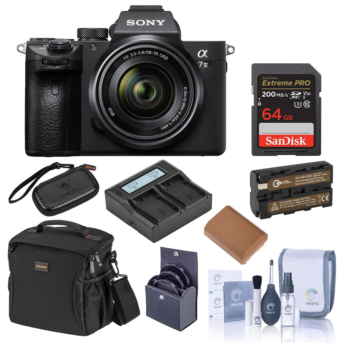 Sony Alpha a7 III - Cámara mirrorless full-frame con lente 28-70mm y bundle de accesorios ILCE-7M3K/B MC
