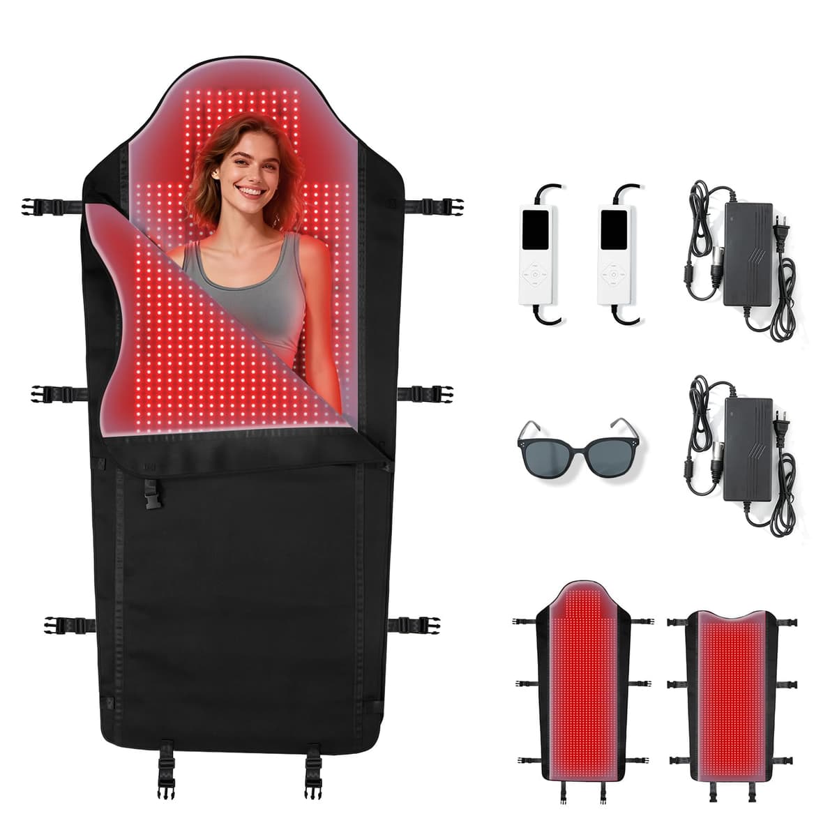 PZJDSR Manta Doble de Terapia de Luz Roja 2704 LEDs 288W - TPU Premium