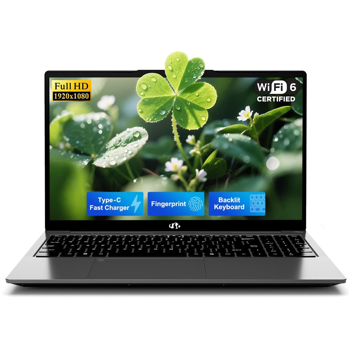 NIMO 15.6" IPS FHD - Laptop Estudiantil, 16GB RAM 512GB SSD Intel N150 (Rendimiento similar a i3-10110U, 4 núcleos hasta 3.6 GHz) Computadora con 2 Años de Garantía, Carga 65W Tipo-C, Sensor de Huellas, Teclado Retroiluminado, Wi-Fi 6, BT5.2 ARN21S