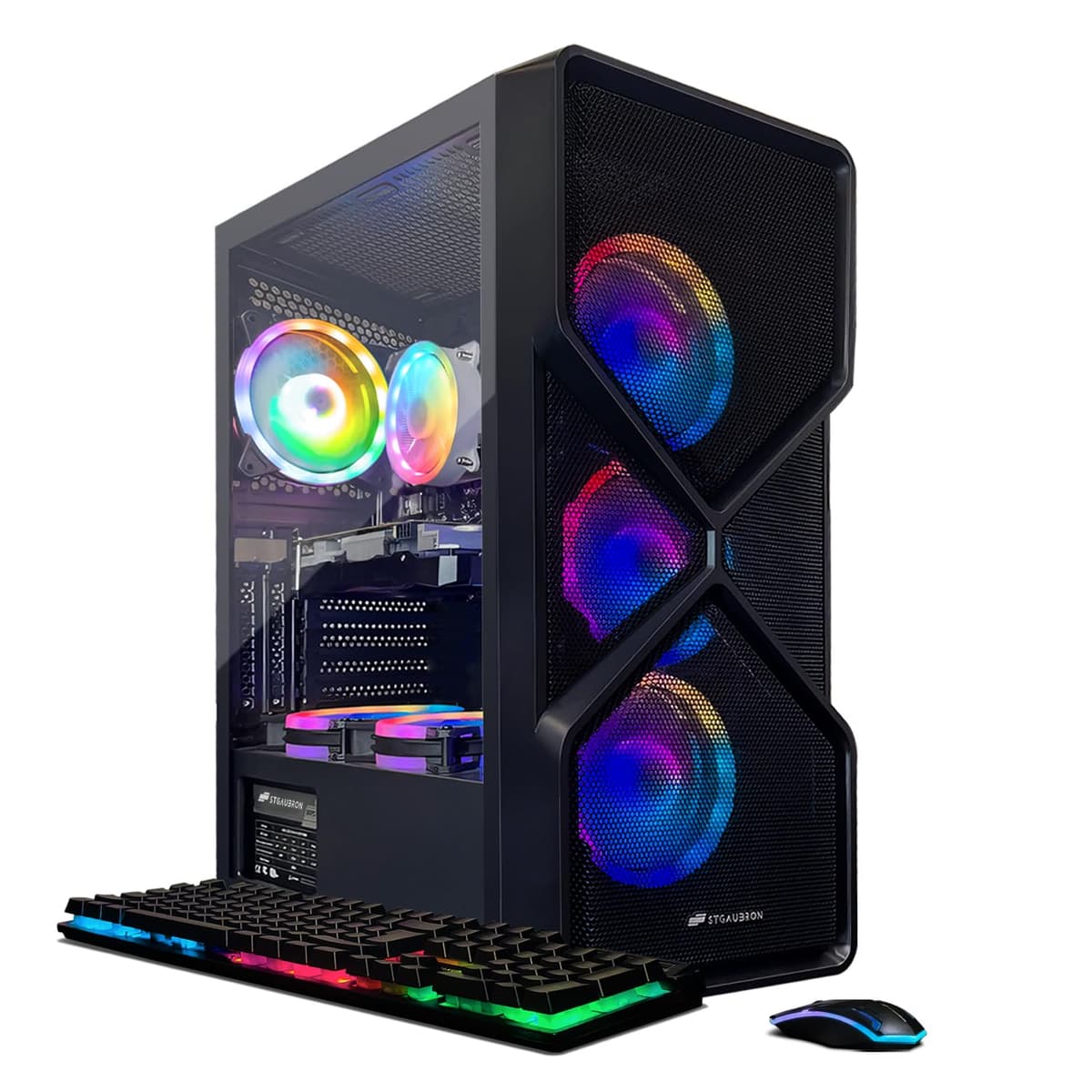 STGAubron PC Gamer de Escritorio, GeForce RTX 2060 Super 8GB, Intel Core i7 8ª generación hasta 4.1 GHz, 16GB DDR4, 1TB SSD, WiFi 6 y BT 5.2, 6 ventiladores RGB, Windows 11 Home ABR1824