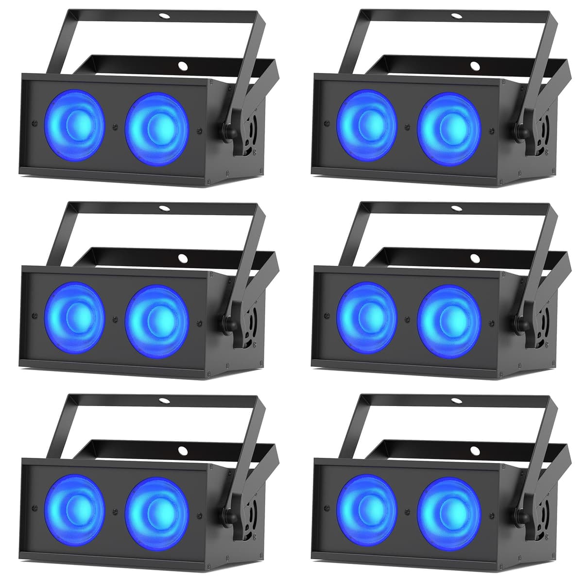 Sparklingtrack Paquete de 6 Stage Lights COB 130W RGBW DMX512 - Par Can Blinder ZQ01323X6US