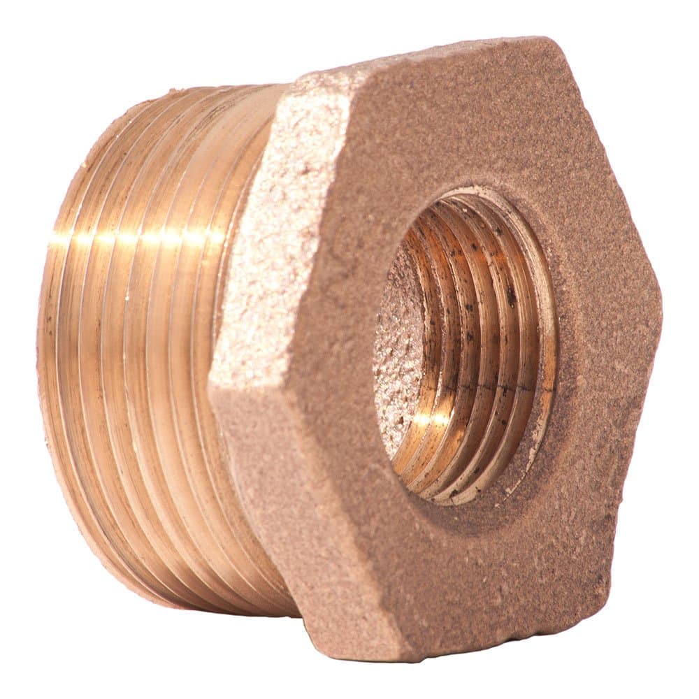Merit Brass XNL114-1608 Reducción hexagonal latón sin plomo Clase 125 1" NPT macho x 1/2" NPT hembra (Paquete de 25)