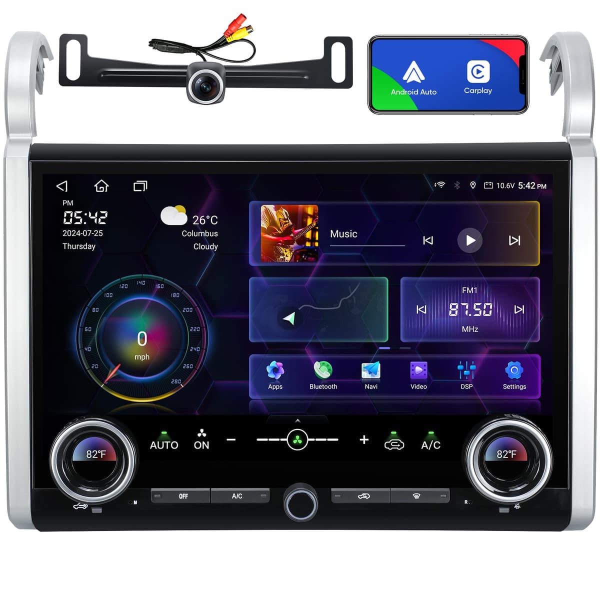 AINAVI Stereo Touch 15" para Toyota FJ Cruiser (2007-2021) con Wireless CarPlay/Android Auto 6+128GB Android 13