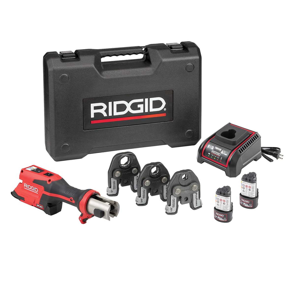 RIDGID 78158 RP 251 Compact Press Tool Battery Kit con ProPress Jaws (1/2" a 1")