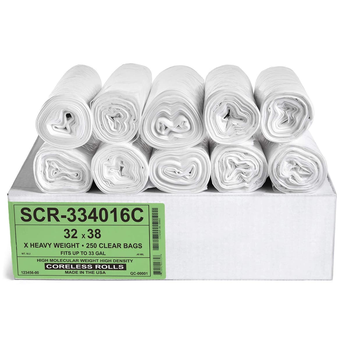 Aluf Plastics 33 Gallon Trash Bags - Source Reduction Series, 16 Micron High Density (1 Pallet of 70 Cases, 17500 Bags Total) SCR-334016C