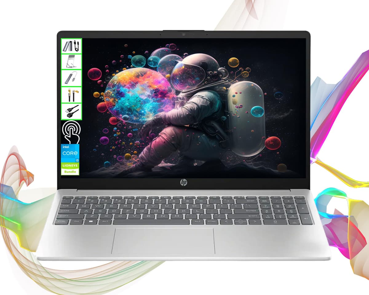 HP Pavilion 15.6" Touch 2025 Laptop Actualizada Intel Core i3-1215U 64GB RAM 2TB SSD + 128GB NVMe, Wi-Fi 6E, Windows 11 15-FD0023DX