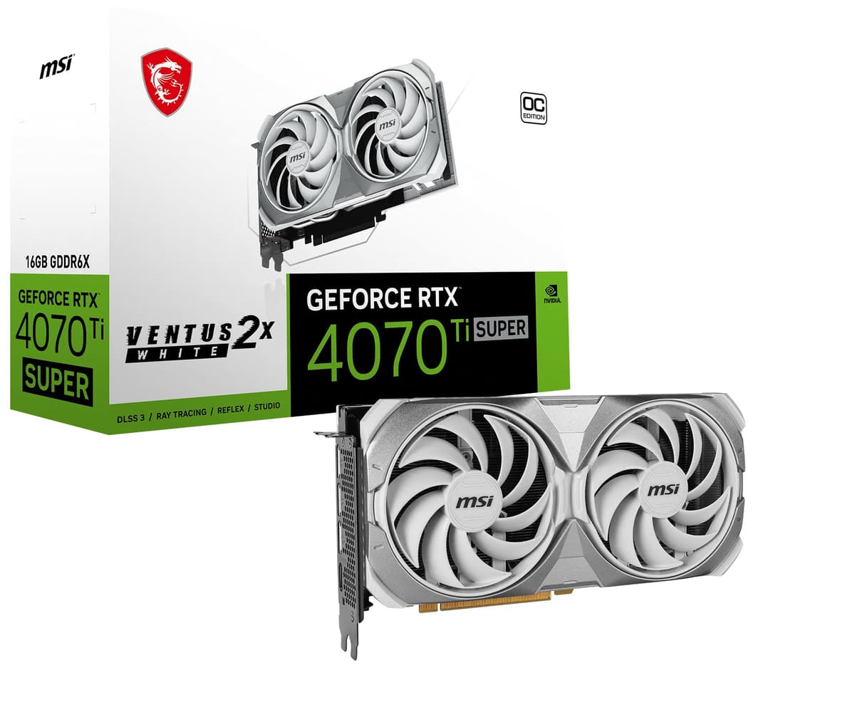 MSI Gaming RTX 4070 Ti Super 16G Ventus 2X White OC - 16GB, 256-bit, 2655 MHz G407TS16V2WC