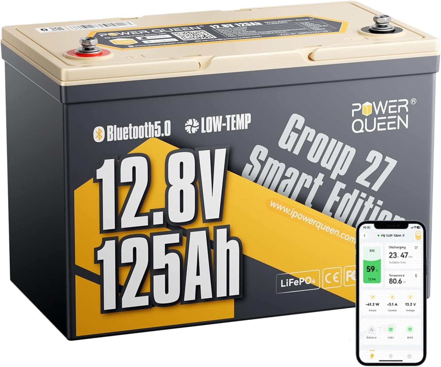 power queen A P12V125-100-GROUP27-BT-4-A90-PACK4-9