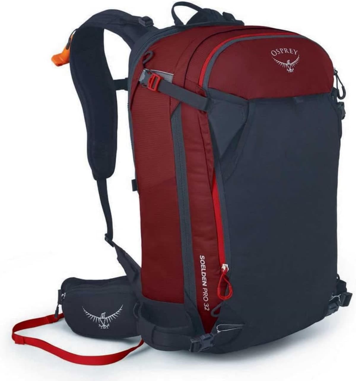Osprey Soelden Pro 32L Mochila de esquí y snowboard con sistema de airbag Alpride E2, Red Mountain 10004568