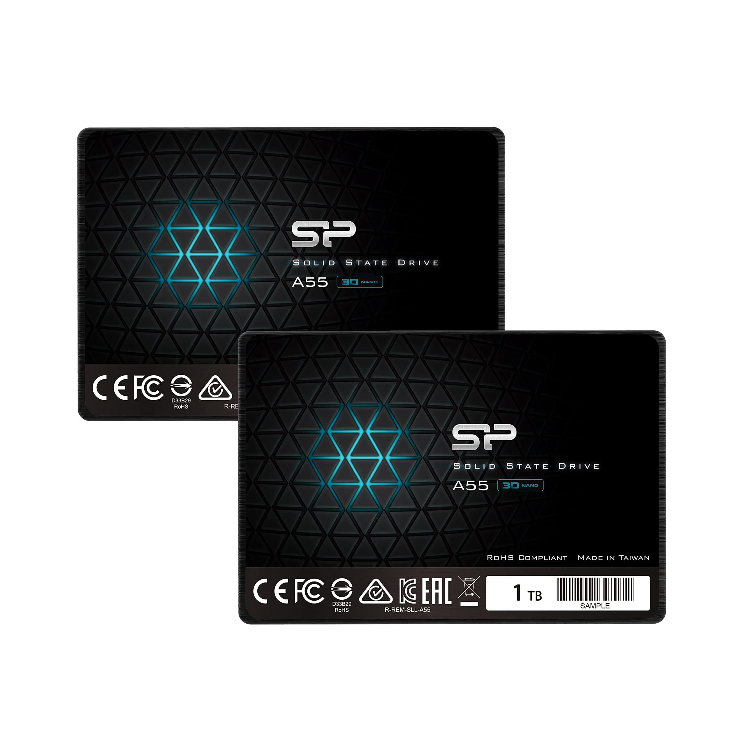Silicon Power Pack x2 SSD 1TB A55 SATA III 2.5" 7mm con SLC Cache S2001TBSS3A55S25AD