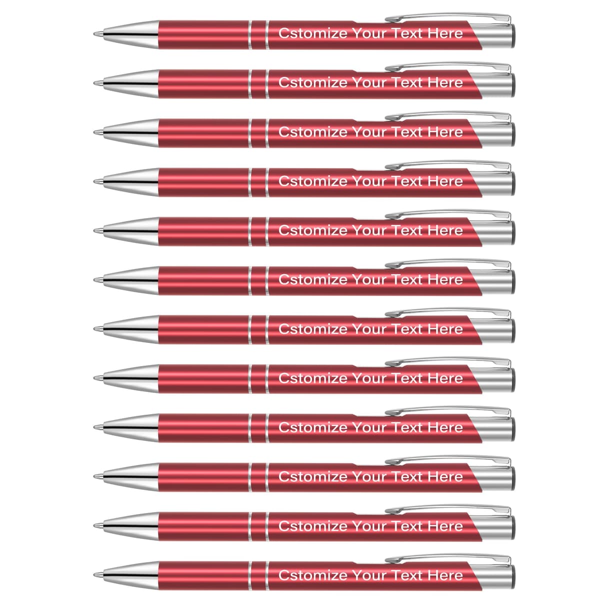 Kingluu Pack personalizado de 500 bolígrafos retráctiles con grabado gratis (Rojo) YZBDZ002