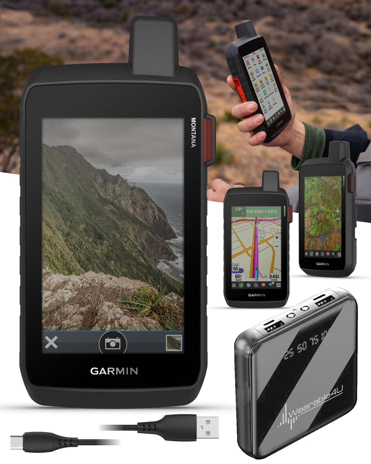 Garmin Montana 760i GPS Rugerizado con inReach y Cámara 8MP - Bundle Wearable4U