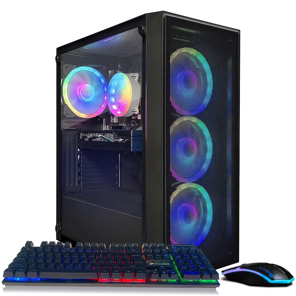 PC Gamer STGAubron, Radeon RX 580 8GB, Intel Core i7 8ª gen hasta 4.10 GHz, 16 GB DDR4,512 GB SSD, WiFi 6 y BT 5.2, 4 ventiladores RGB, Windows 11 Home ABR1824