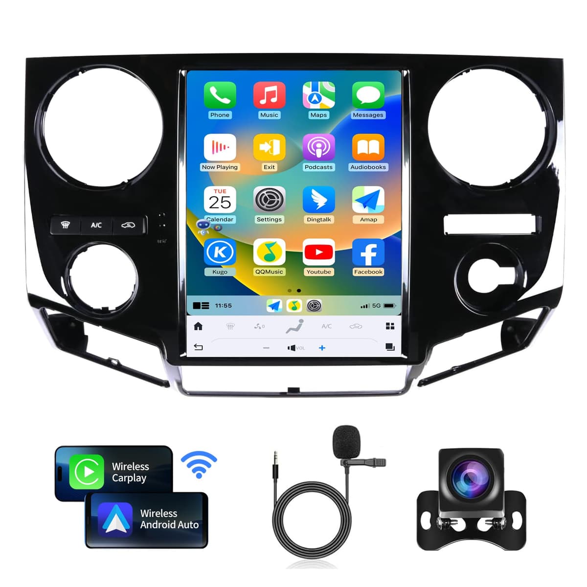 KiriNavi Radio Android 12.1" para Ford F250/F350 2009-2016 (sin SYNC 2) con CarPlay/Android Auto