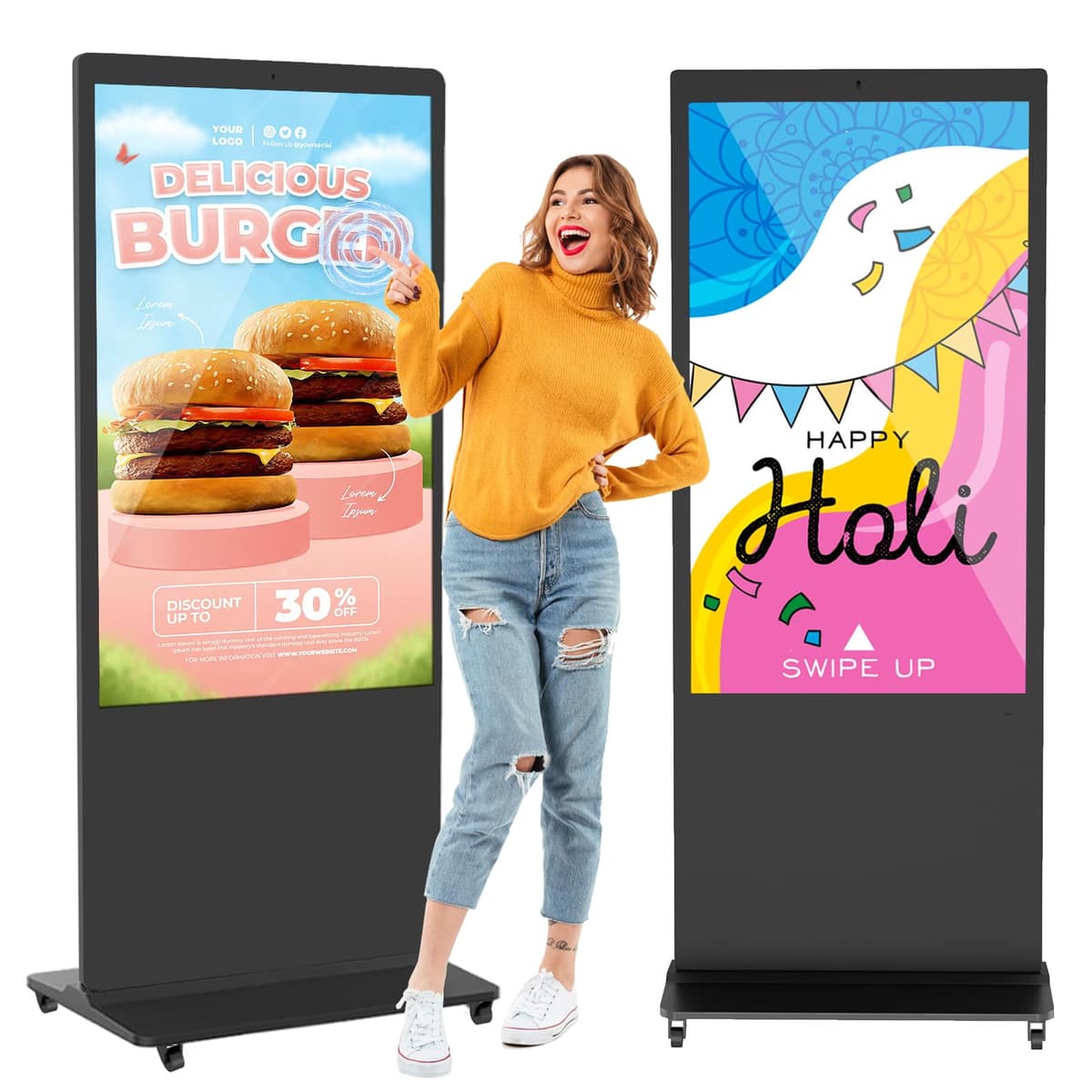 Diandian Kiosco Digital Interactivo 55" 4K Touchscreen Android 11 con WiFi/HDMI/USB Digital Signage Kiosk