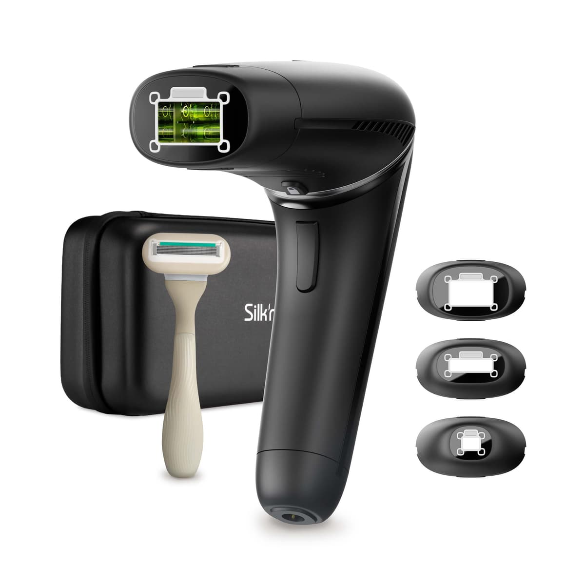 Silk'n 7 Professional IPL Hair Removal Device con Cabezal Giratorio y 3 Accesorios Inteligentes, Negro