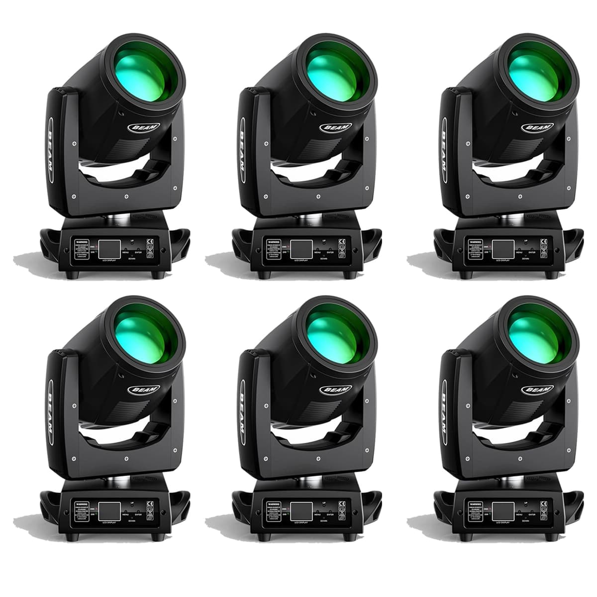 HOLDLAMP Pack 6 Moving Head 7R 230W, 16 prismas, 13 colores, 14 patrones ZQ02042US