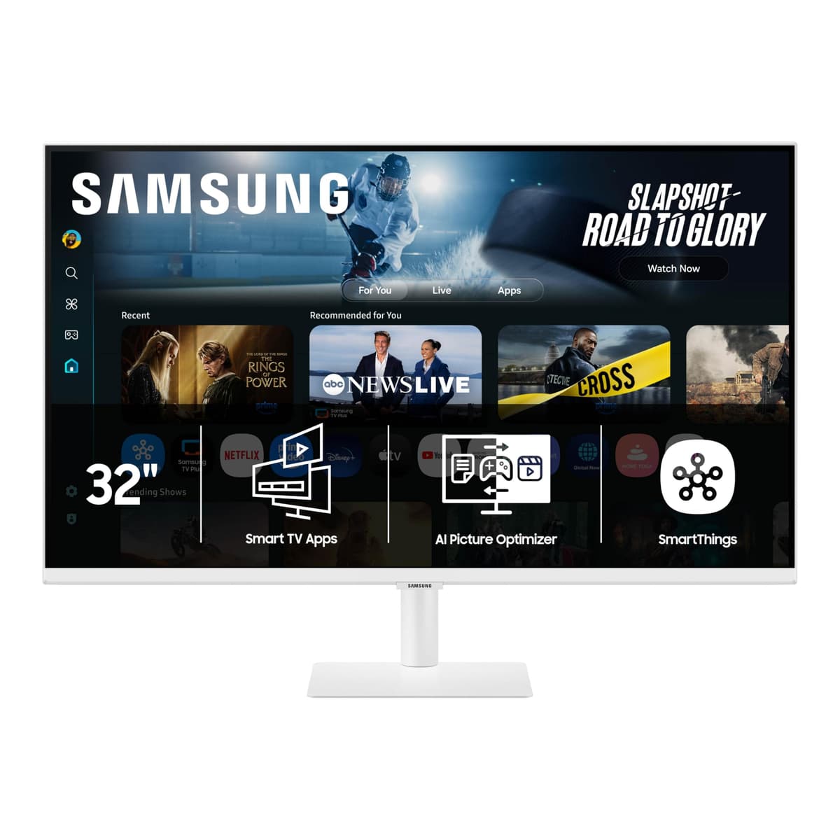 Samsung Monitor Inteligente M7 de 32” (M70F) 4K UHD, Samsung Vision AI, Apps Smart TV, Gaming Hub, USB-C, HDMI y USB-A, Blanco, LS32FM703UNXZA, 2025