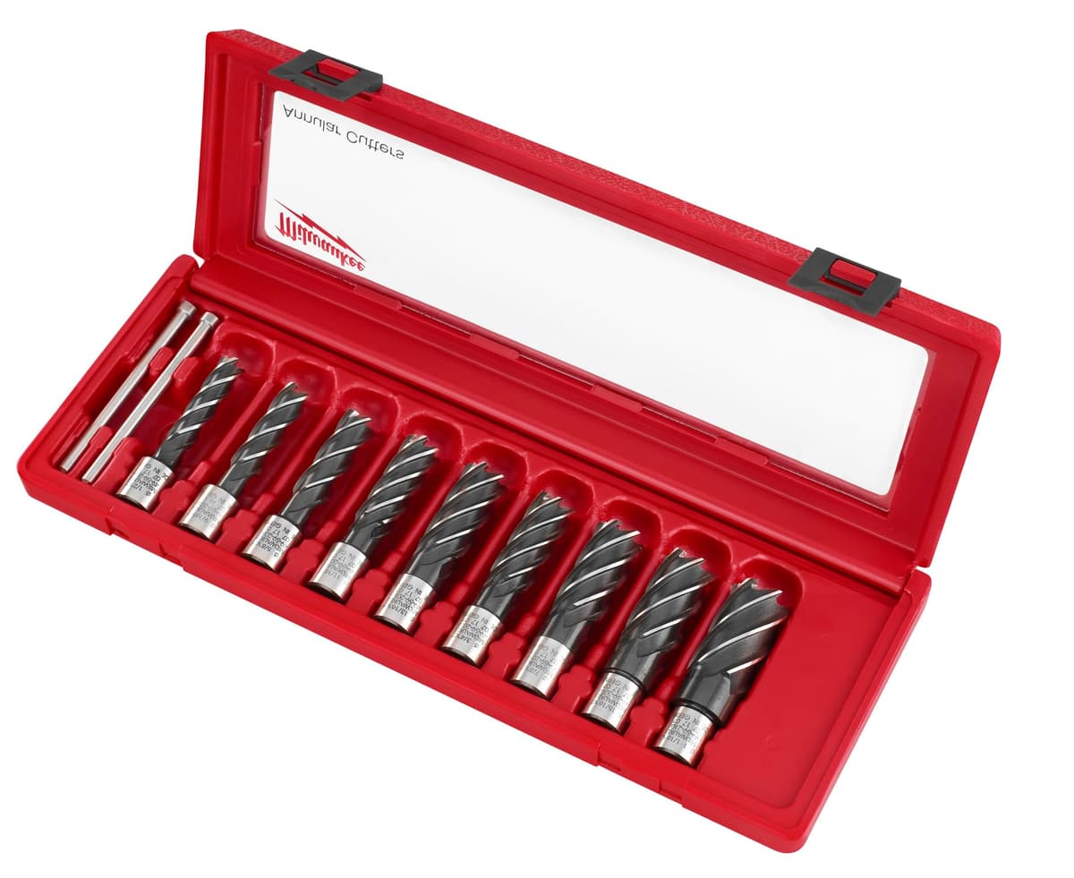 Kit de cortadores anulares Milwaukee, 9 piezas, profundidad de corte 2" 49-22-8410