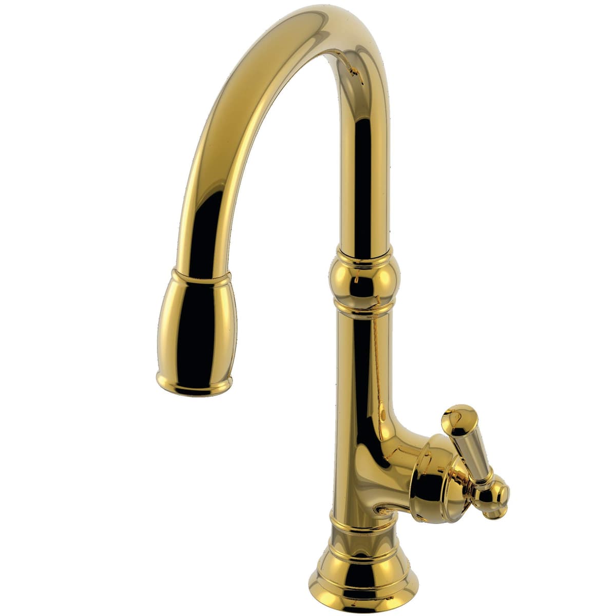 Newport Brass 2470-5103/01 Jacobean Grifo de Cocina con Mango de Palanca y Rociador, Forever Brass