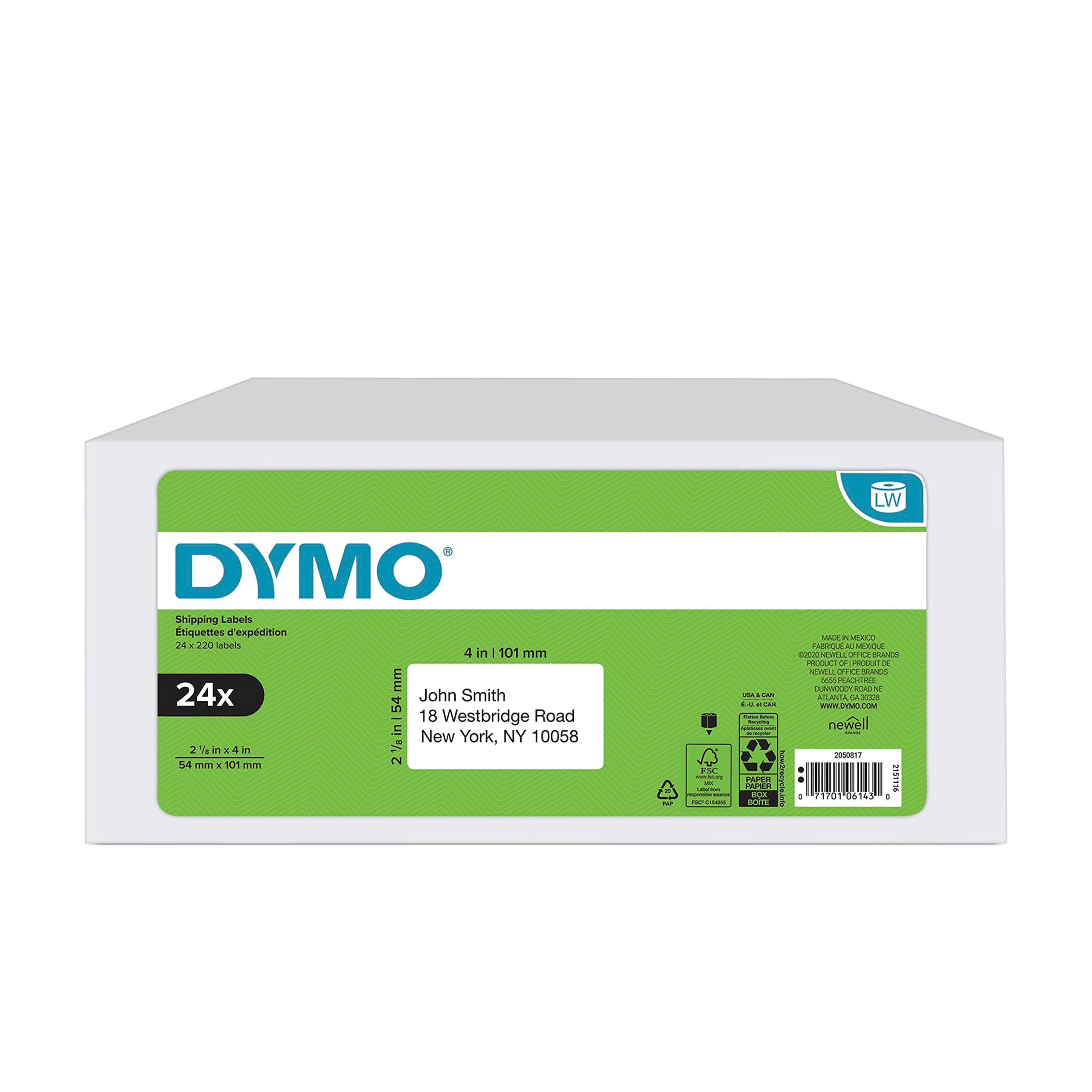 Etiquetas de envío DYMO LabelWriter 2-1/8" x 4" (30323) - 24 rollos de 220 2050817