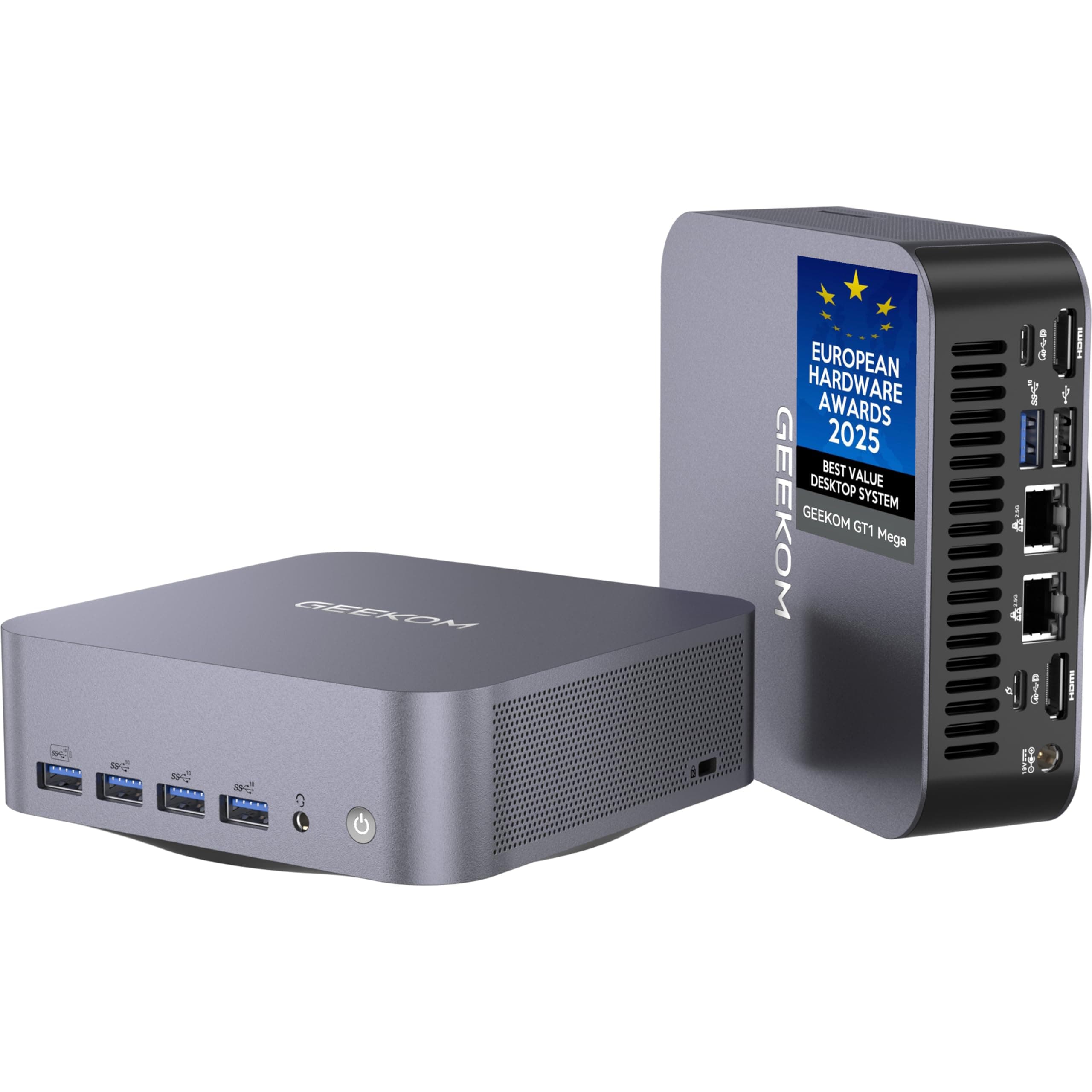 GEEKOM GT1 Mega AI Mini PC - Intel Core Ultra 9 185H, 32GB DDR5, 1TB NVMe, Intel Arc, Dual 2.5G LAN, WiFi 7, Windows 11 Pro