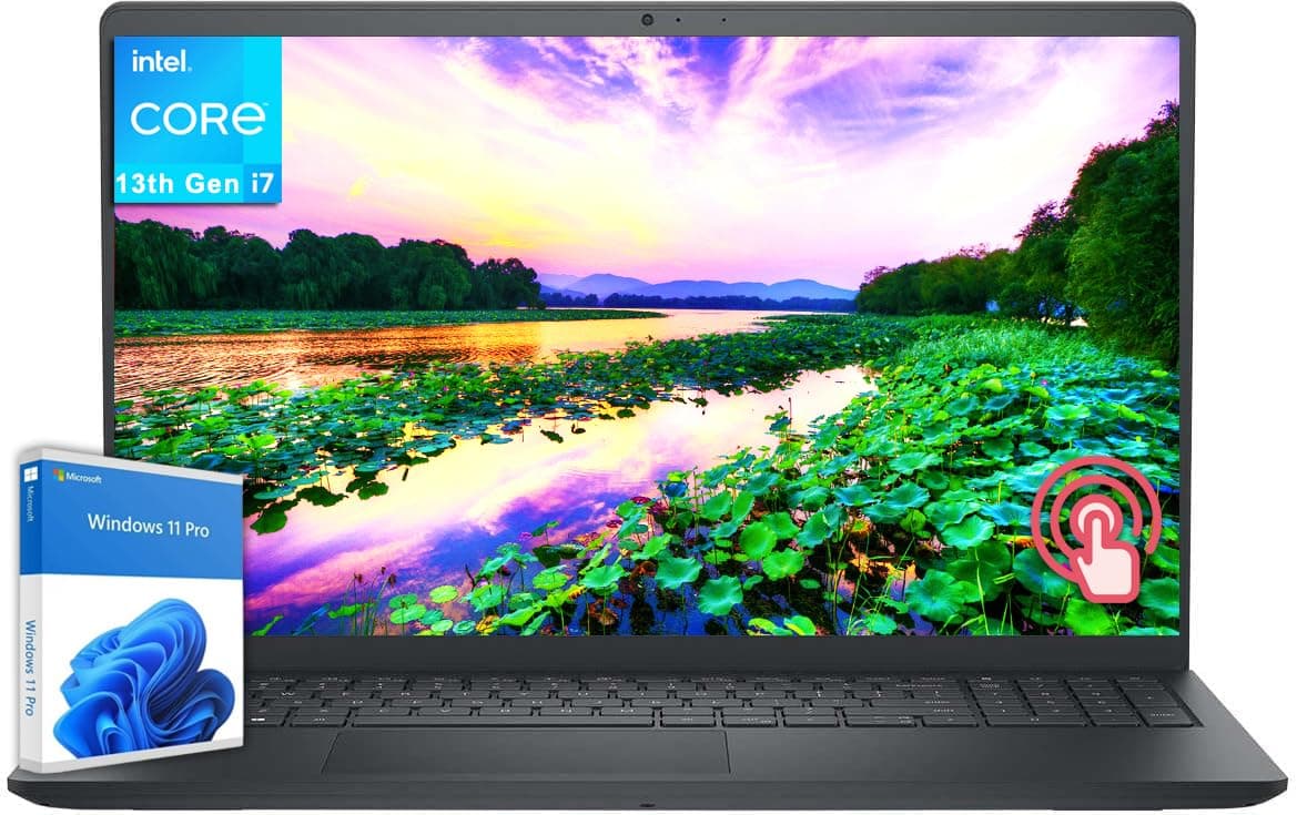 Dell Inspiron 15 3530 Laptop Empresarial, Licencia Permanente de Microsoft Office y Windows 11 Pro, Pantalla Táctil FHD de 15.6", Intel i7-1355U de 10 núcleos, 64 GB RAM, 1 TB SSD, Gráficos Intel Iris Xe, Cámara 1080P Dell Inspiron Laptop
