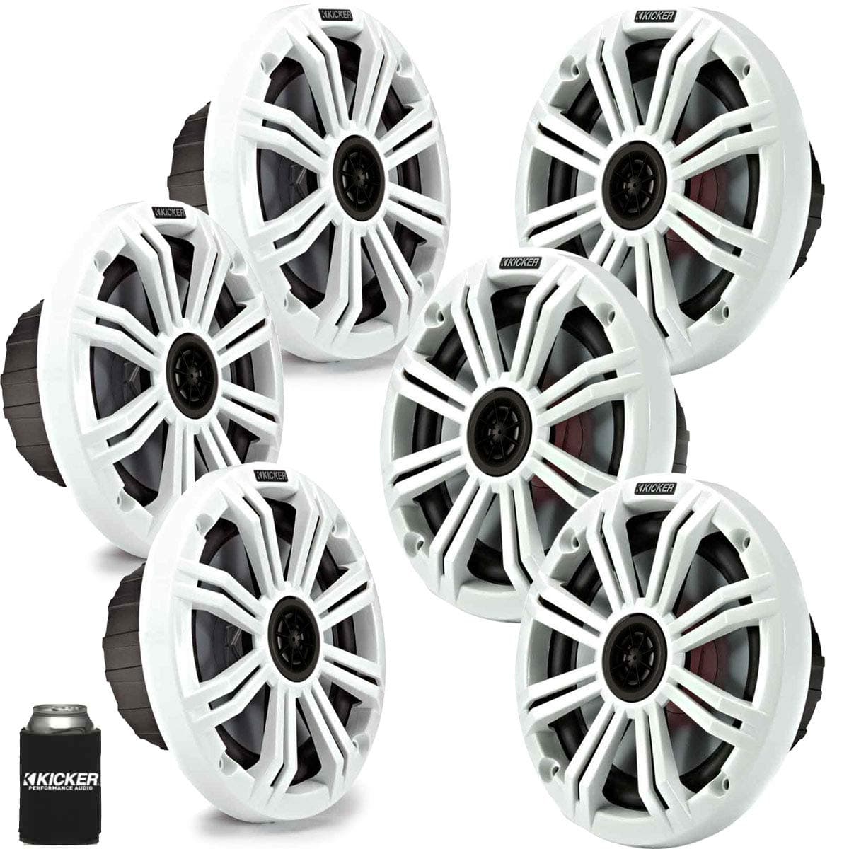 KICKER Parlantes Marinos Blancos 6.5" (Pack de 6) 3 Pares de Repuesto OEM (6)41BKM614W