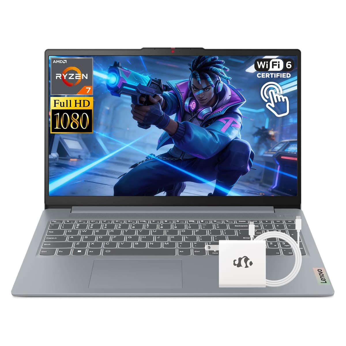 Lenovo IdeaPad Slim 3 pantalla táctil, 8 núcleos AMD Ryzen 7 5825U (hasta 4.50 GHz), 16 GB RAM, 1 TB SSD, gráficos AMD Radeon, 15.6" FHD, WiFi 6, Windows 11 con accesorios, computadora para negocios y profesionales