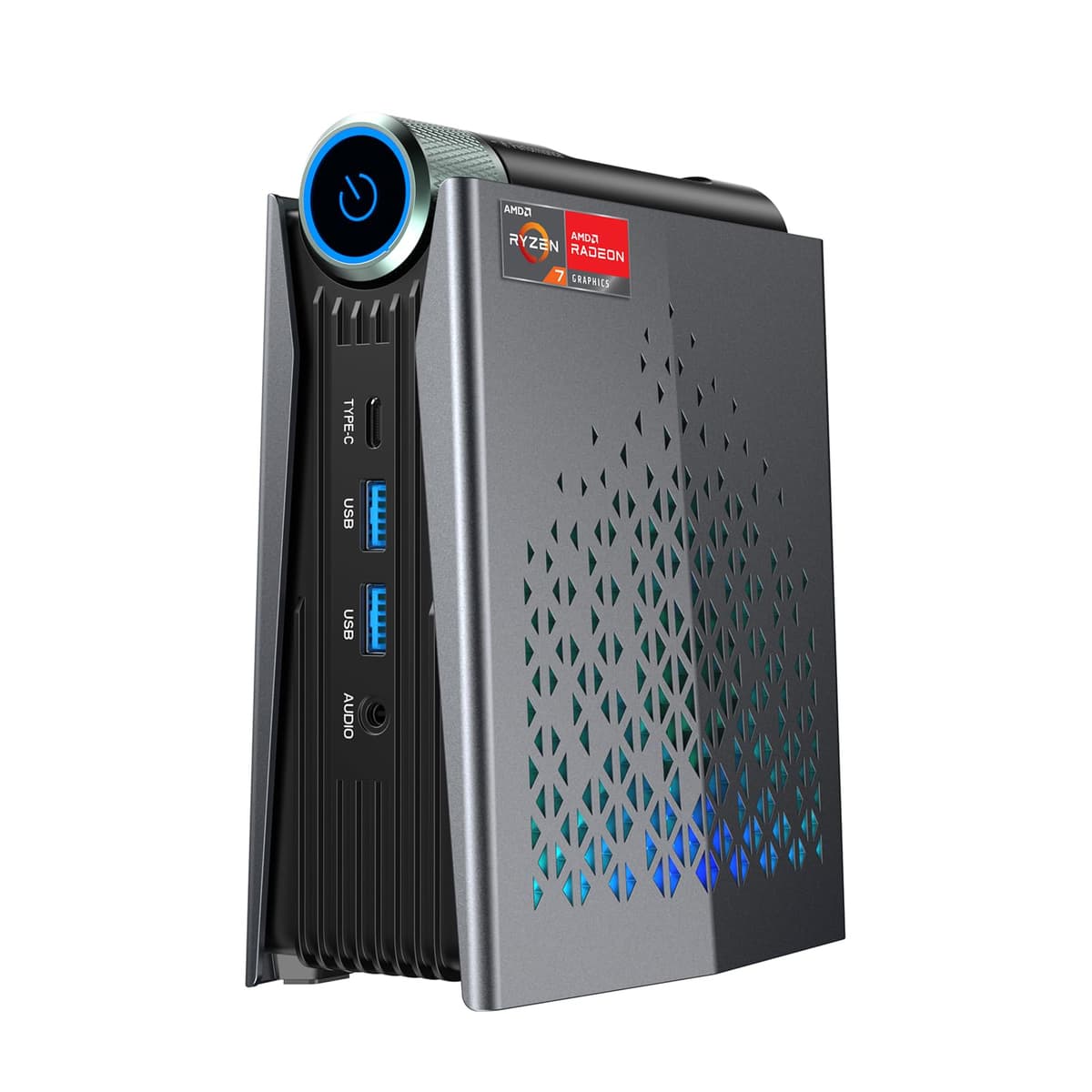 ACEMAGICIAN S3A Mini PC compacto para juegos ligeros, Ryzen 7 5700U, 32GB DDR4, 1TB SSD, luces RGB, PC de escritorio para oficina, WiFi6, BT5.2, doble canal, doble pantalla 4K, Windows 11 Pro preinstalado