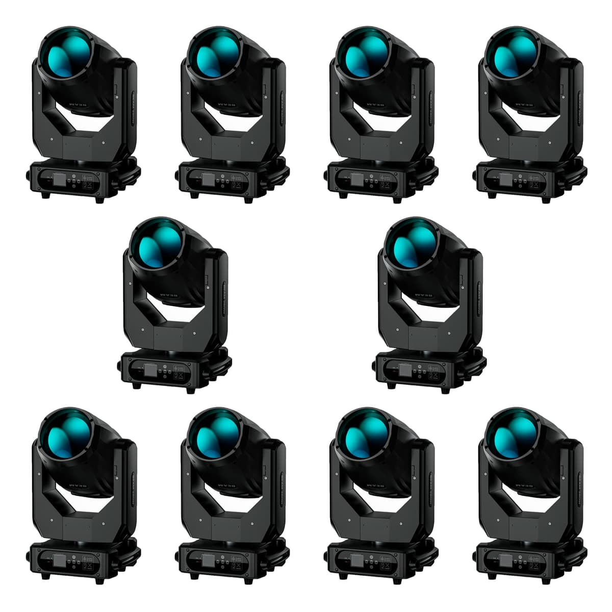 Moving Head 280W 10R WZYBUTA Beam con 17 gobos, 15 colores, DMX512 y efectos prisma (10 pack) ZQ02229