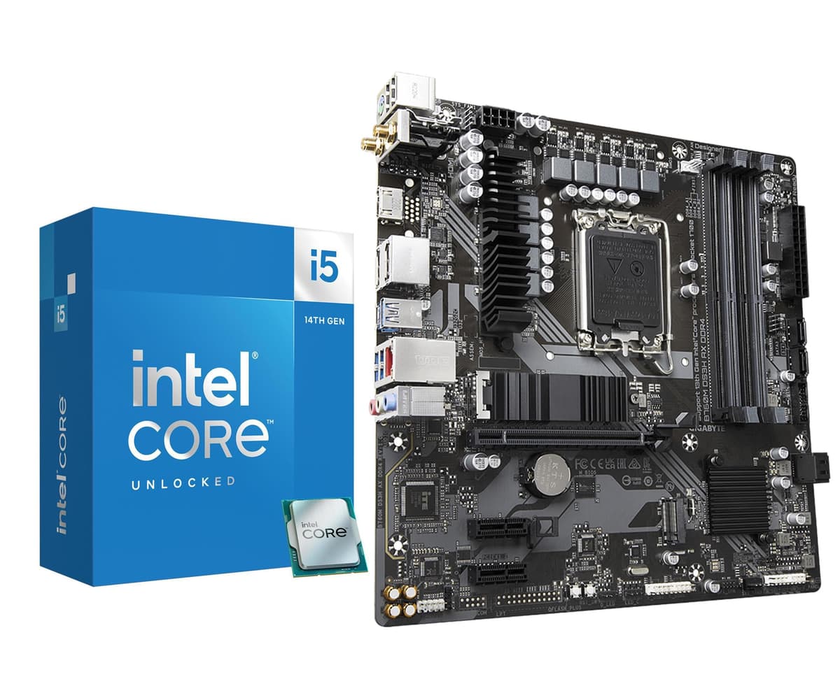 Combo CPU Motherboard MICRO CENTER - Procesador de escritorio desbloqueado 14600K 14 (6P+8E) núcleos hasta 5.3 GHz con Placa base GIGABYTE B760M DS3H AX DDR4 LGA1700 Micro ATX 14600KB760MDS3HAXD4