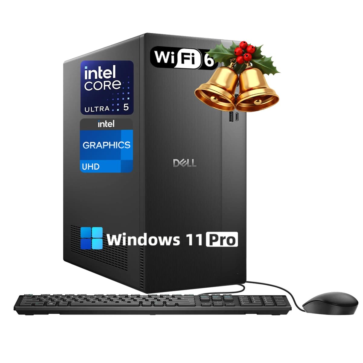 Dell Torre 2025 - Intel Ultra 5 de 10 núcleos 225, 32 GB RAM DDR5, 1 TB SSD, Intel UHD, Wi-Fi 6, Bluetooth 5.4, Windows 11 Pro, teclado y mouse ECT1250