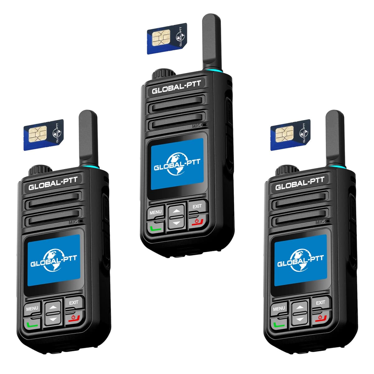 Global-PTT Walkie Talkie Avanzado 2-Pack con carga Type-C