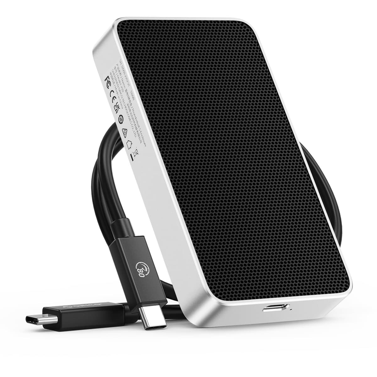 ORICO SSD portátil 2TB 80Gbps, 5800MB/s lectura 3300MB/s escritura, diseño de refrigeración pasiva, aleación de aluminio, compatible con Thunderbolt 5/4/3, SSD externo ultra rápido para edición de video/fotografía/diseño X50