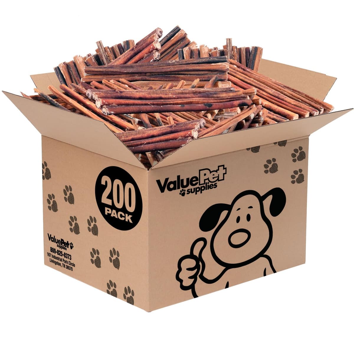 ValueBull Palos de Bully para Perros, Medianos de 12 Pulgadas, Paquete a Granel de 200 - 100% Natural, Alimentados con Pasto, Ingrediente Único, Golosinas para Perros de Larga Duración SM12MD