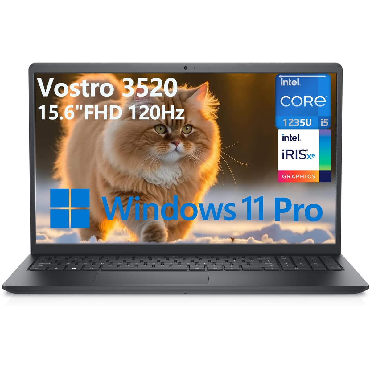 Dell Vostro 3520 3000 15 15.6" FHD 120Hz Computadora Portátil Empresarial, Intel 12ª Gen i5-1235U de 10 núcleos (Mejor que i7-1195G7), 32GB RAM DDR4, 1TB SSD PCIe, WiFi 802.11ac, Bluetooth, Negro, Windows 11 Pro V3520
