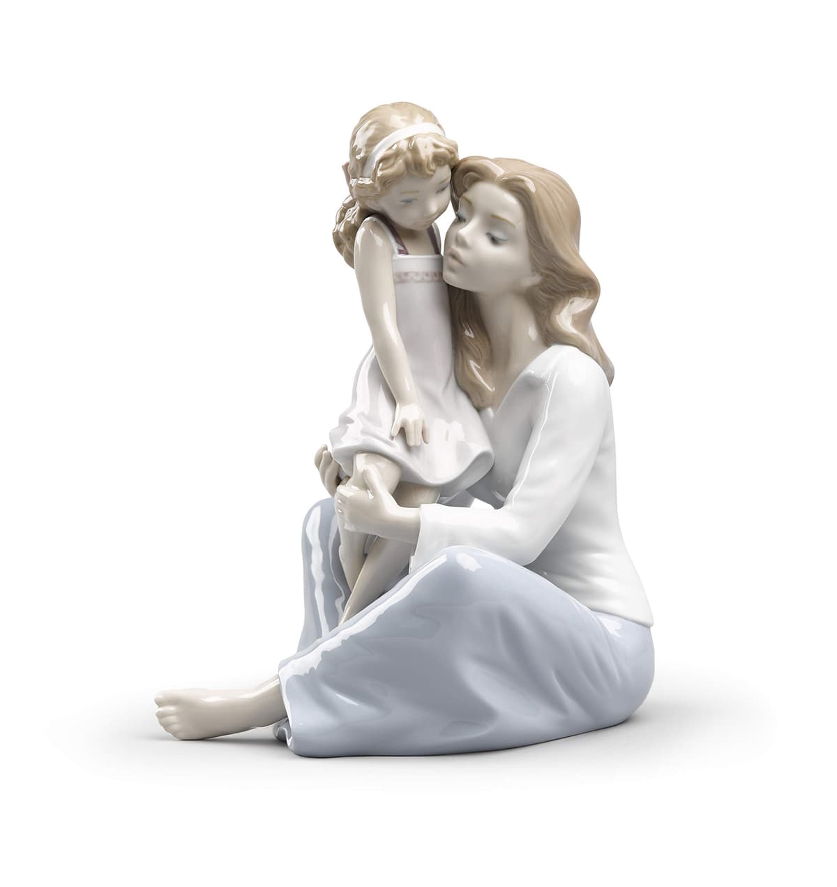 LLADRÓ Figura Madre e Hija "Mommy's Little Girl" en porcelana brillante y colores pasteles 01008623