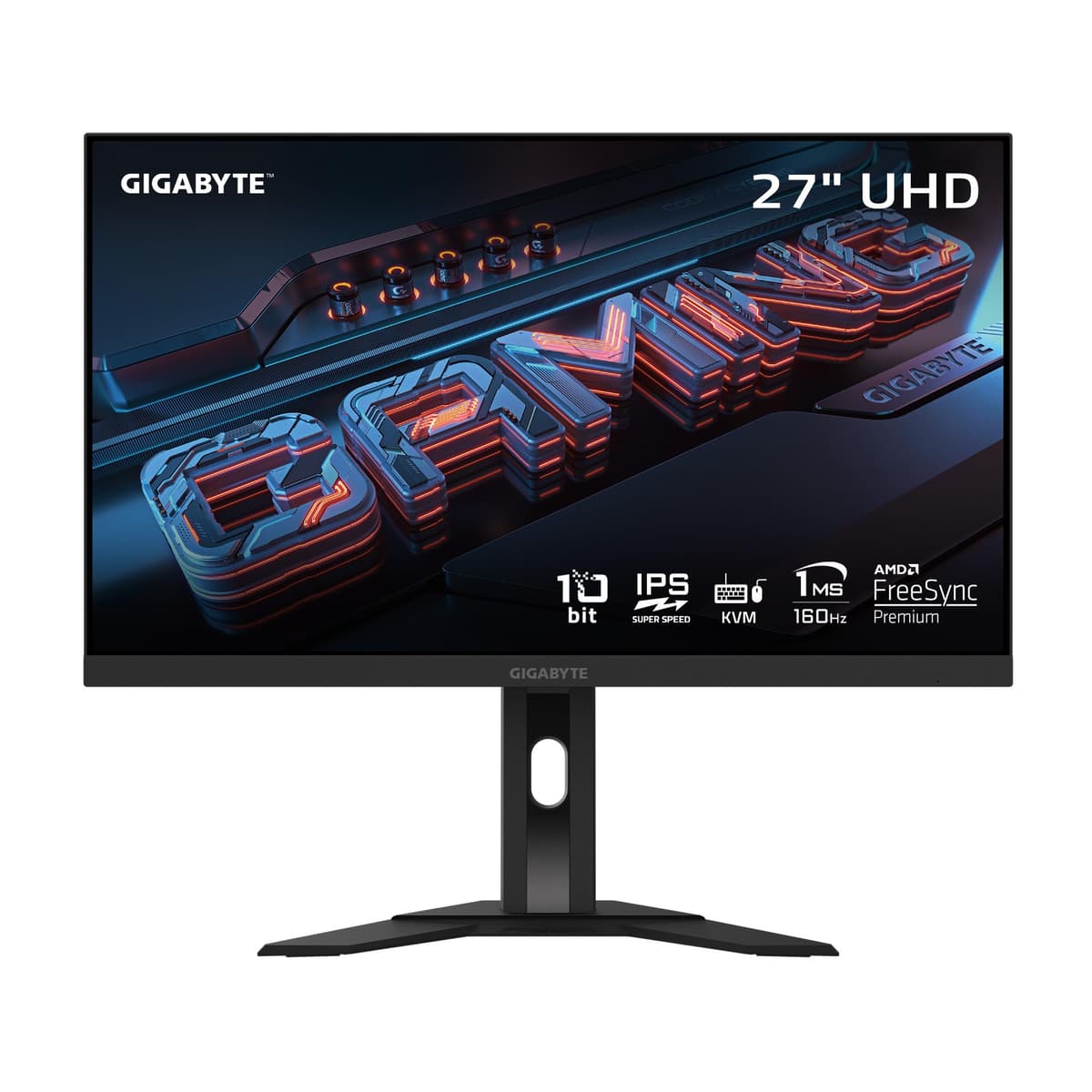 GIGABYTE M27U Advanced (SA) - Monitor Gamer IPS SS 27" - UHD 3840x2160 - 160Hz - 1ms MPRT - AMD FreeSync Premium - KVM Tipo C - HDMI, DP, Tipo C - Altura Ajustable - Negro M27U A (SA)