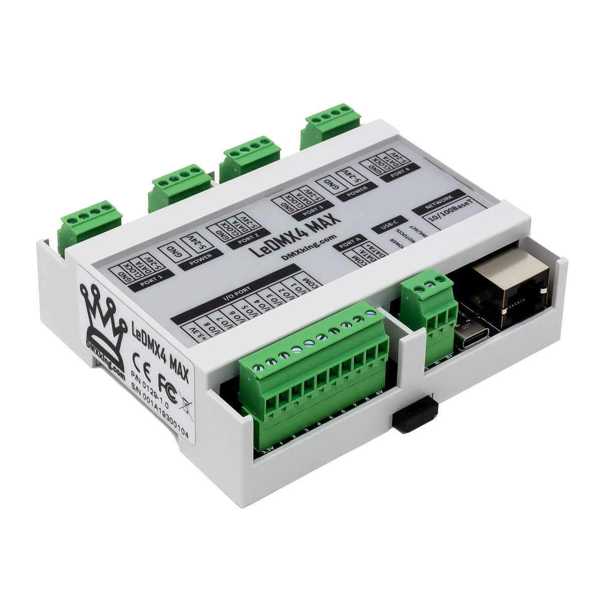 DMXking LeDMX4 MAX Controlador/drivers de 4 puertos para pixel LEDs 0129-1.0