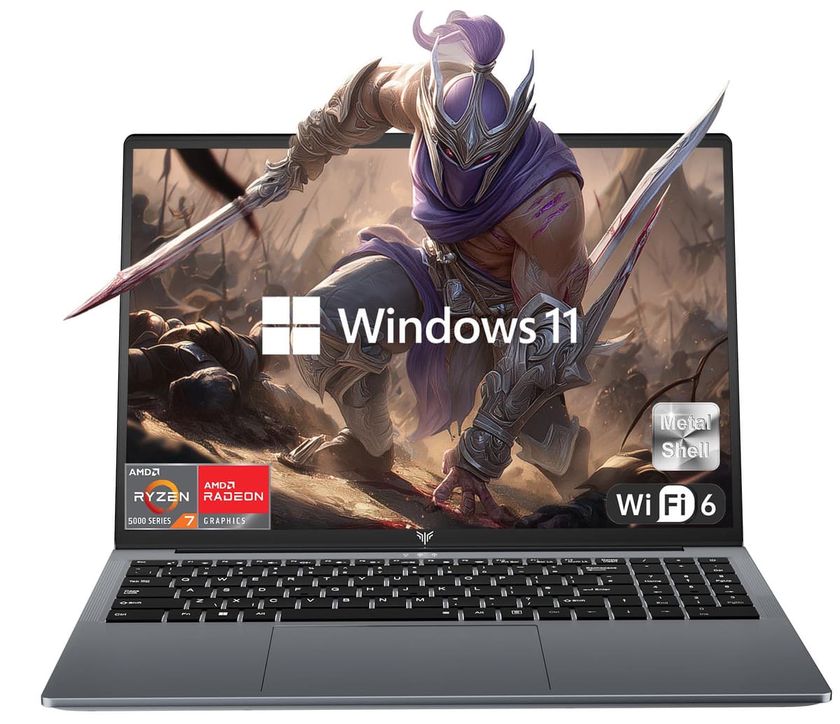 Portátil GAMING KAIGERR de 15.6", Computadora con AMD Ryzen 7 5825U (8C/16T, hasta 4.5 GHz), 16 GB RAM, 1 TB SSD NVMe, Windows 11, Gráficos Radeon RX Vega 8, WiFi 6 LX15PRO