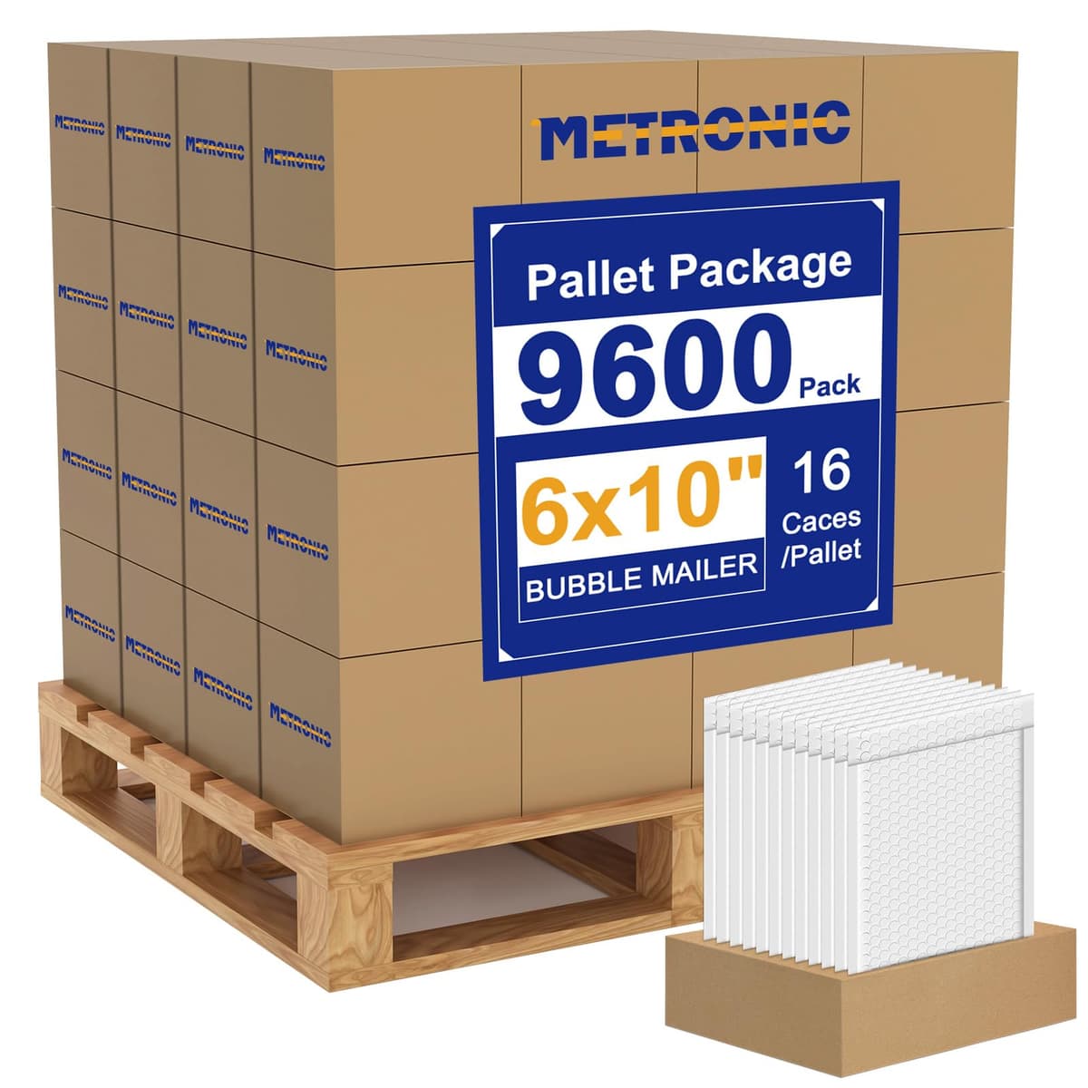 Metronic 9600 Pack Bubble Mailer 6x10 Inch White - Envío acolchado 6x9"