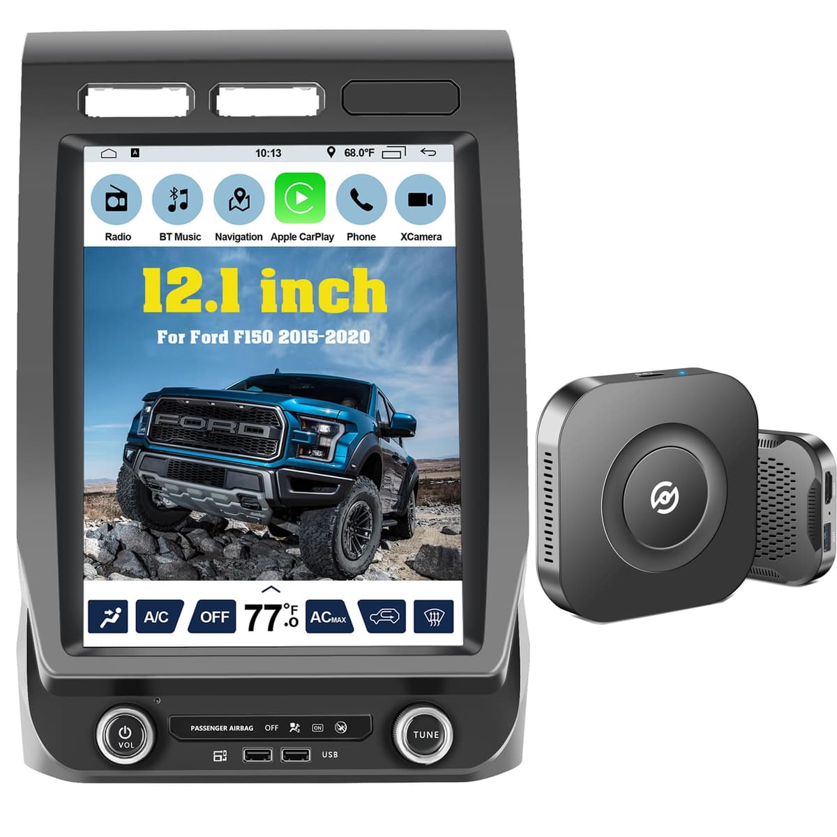 GUA Car Radio Android 12.1" para Ford F150 2015-2020 y Super Duty 2017-2021, Reemplazo con GPS y CarPlay Car Radio for Ford F150 F250 F350
