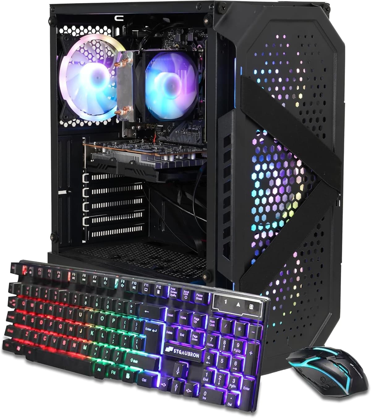 PC de Escritorio Gamer STGAubron, Intel Core i7 hasta 3.9G, GeForce RTX 3060 12GB, 32GB RAM, 1TB SSD, WiFi 6, BT 5.0, 4 Ventiladores RGB, Windows 11 Home ABR0622 TOWER