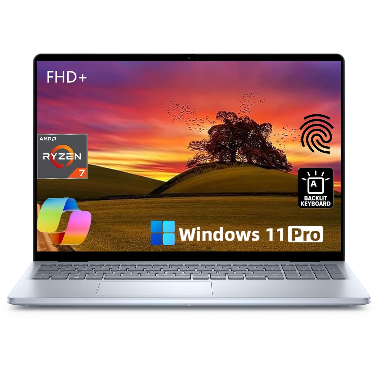 Dell Inspiron 16 Portátil, Pantalla 16" FHD+, AMD Ryzen 7 8840U, 16 GB DDR5, SSD 1 TB, Wi-Fi 6E, Teclado Retroiluminado, Windows 11 Pro